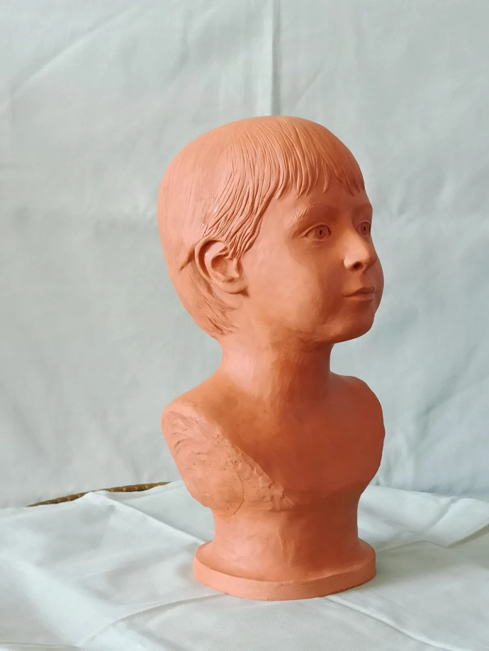 sculpture buste garçon rêveur