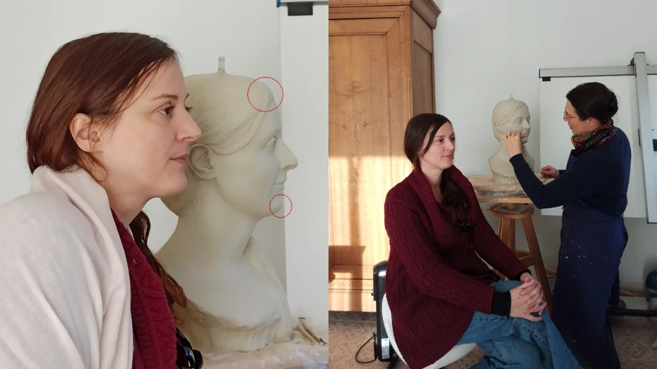 artiste sculpture portrait statue Géraldine Griffon du Bellay modèle et sculpture geraldinegriffondubellay sculpture